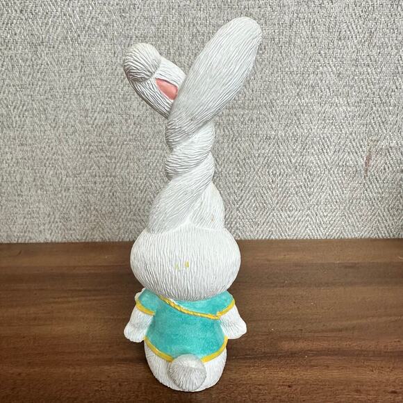 VTG Easter Bunny Figurine With Flower‎ Wire Basket And Colorful Ceramic Eggs - Picture 16 of 16